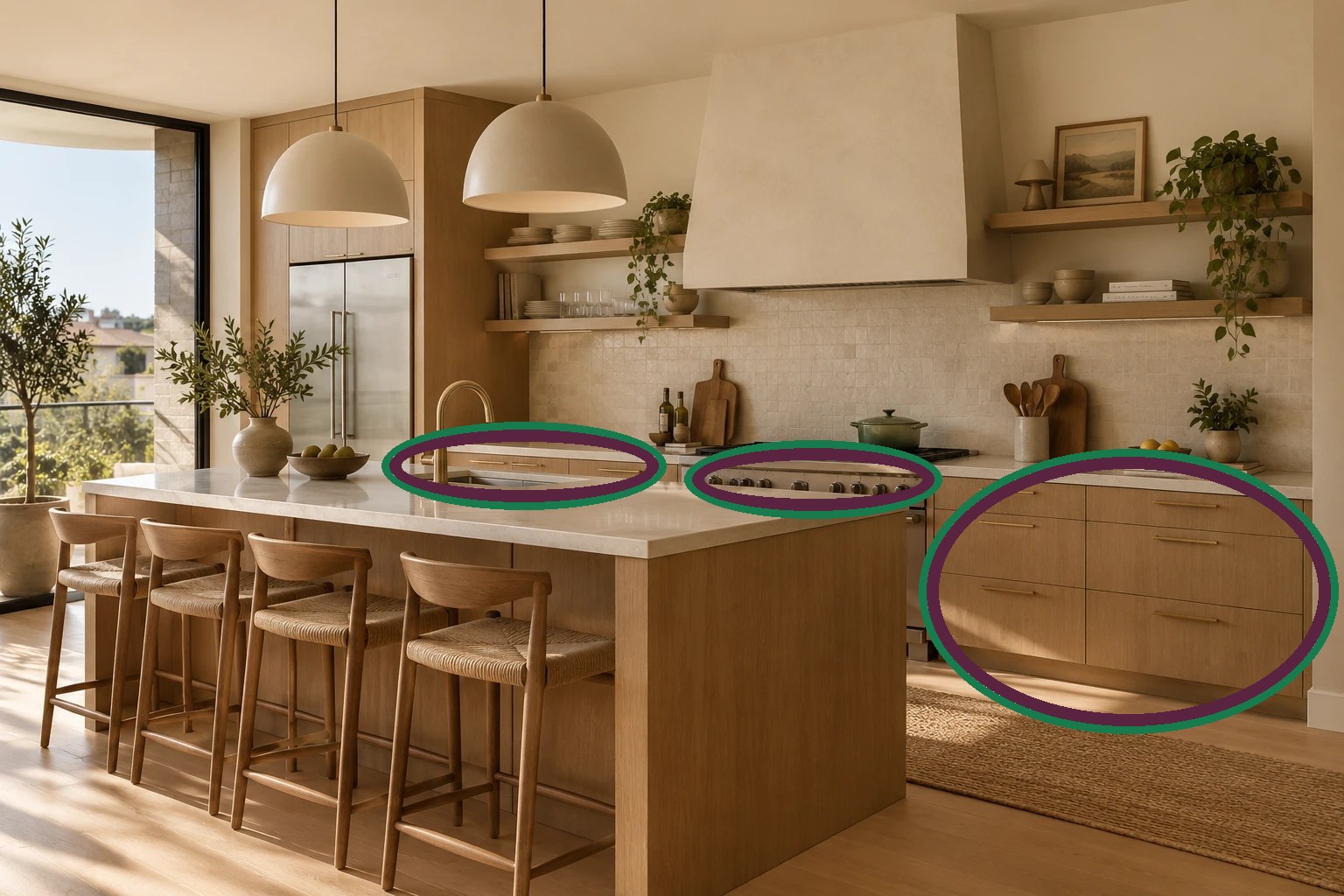 AI generated oak kitchen