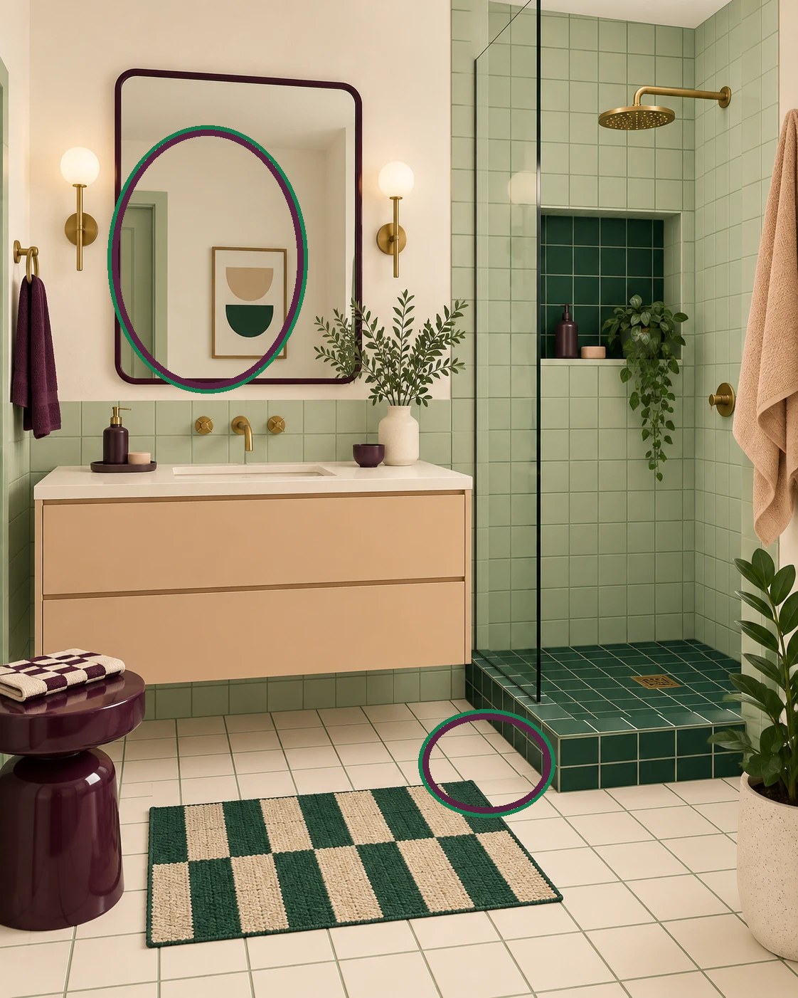 AI generated sage bathroom