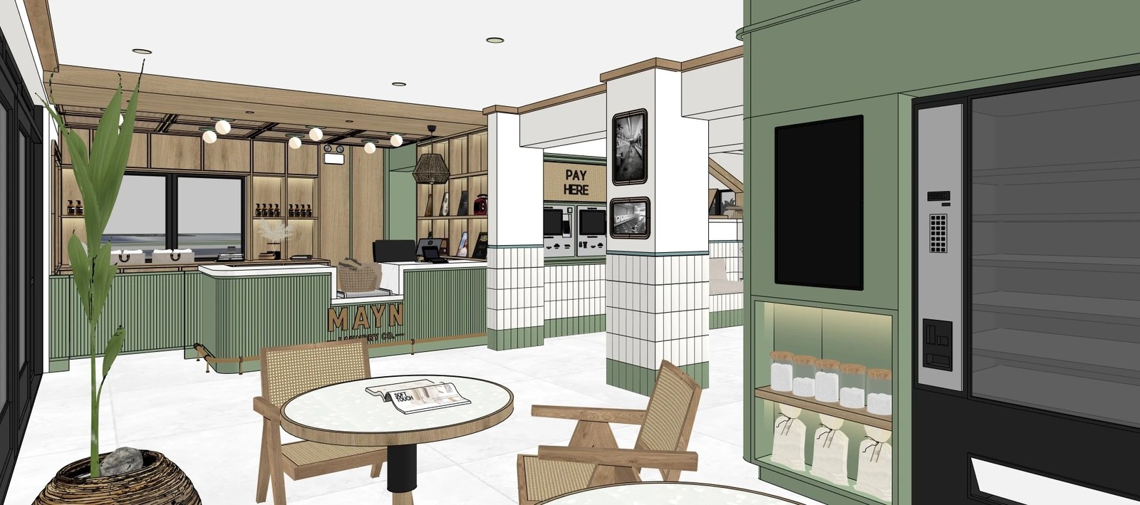 Astratto 3D model of the MAYN laundry lobby